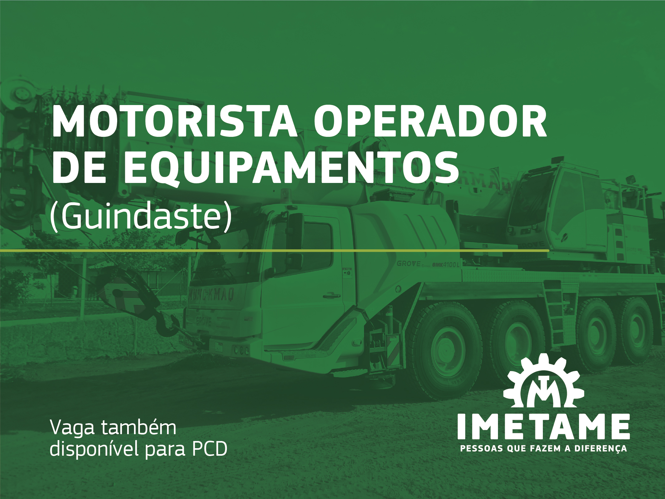 Motorista Operador de Equipamento – Guindaste